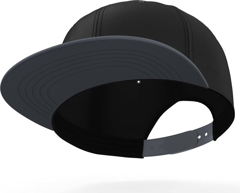 Daxton Store Classic Blank Snapback Flat Bill Visor Hat Cap One Size Adjustable Back - Image 2